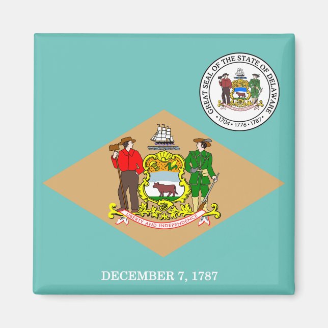 Delaware flagga magnet (Framsidan)