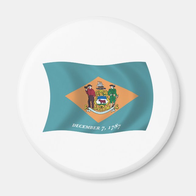 Delaware Flagga Magnet (Framsidan)