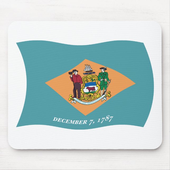 Delaware Flagga Mousepad Musmatta (Framsidan)