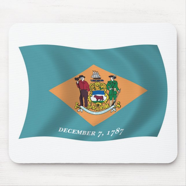 Delaware Flagga Mousepad Musmatta (Framsidan)