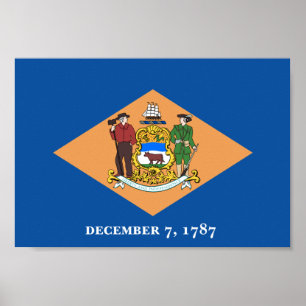 Delaware Flagga Poster