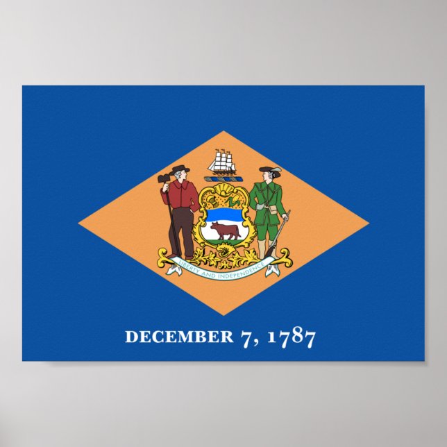 Delaware Flagga Poster (Framsidan)