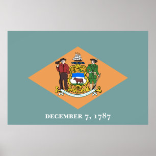Delaware-Flagga Poster