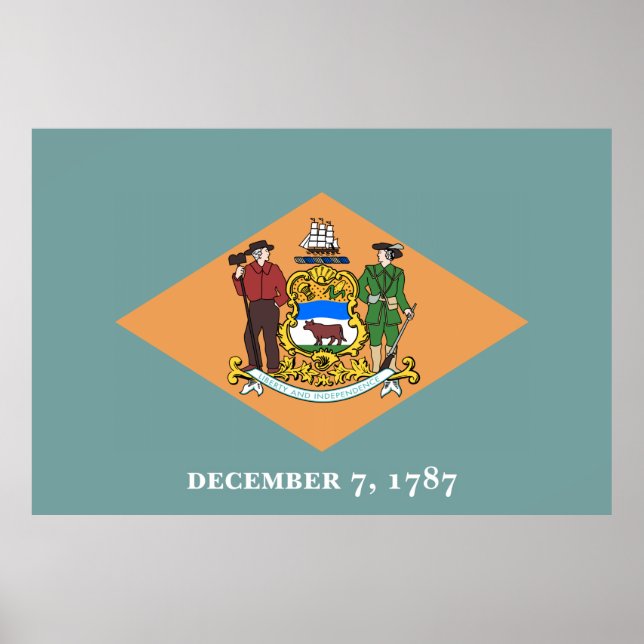 Delaware-Flagga Poster (Framsidan)
