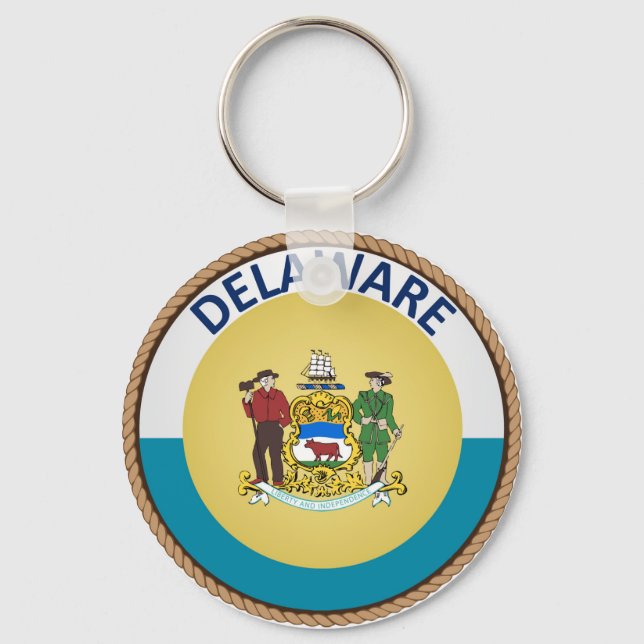 Delaware Flagga Seal Nyckelring (Framsida)