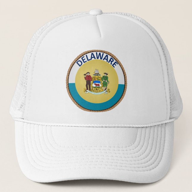 Delaware Flagga Seal Truckerkeps (Framsida)