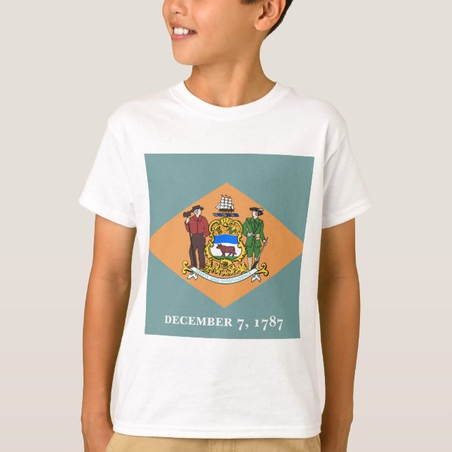 Delaware-Flagga Tee Shirt (Framsida)