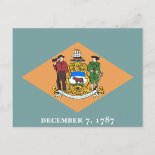 Delaware Flagga Vykort