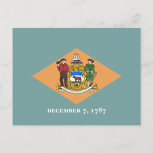Delaware-Flagga Vykort
