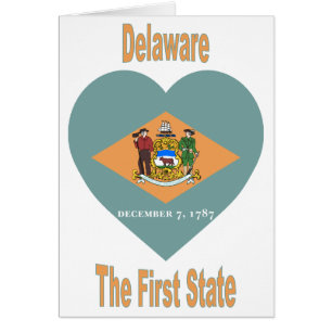 Delaware flaggahjärta hälsningskort
