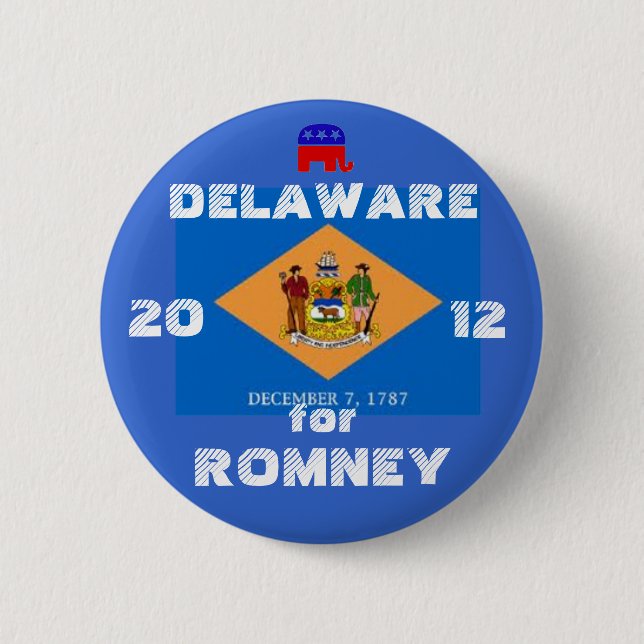 Delaware för Romney 2012 Knapp (Framsida)