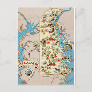 Delaware Funny Vintage Karta Vykort