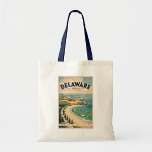 Delaware fyr illustration resa konst retro tygkasse