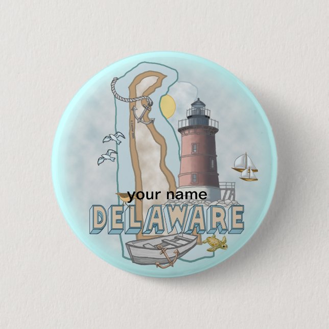 Delaware fyr pin knapp  (Framsida)