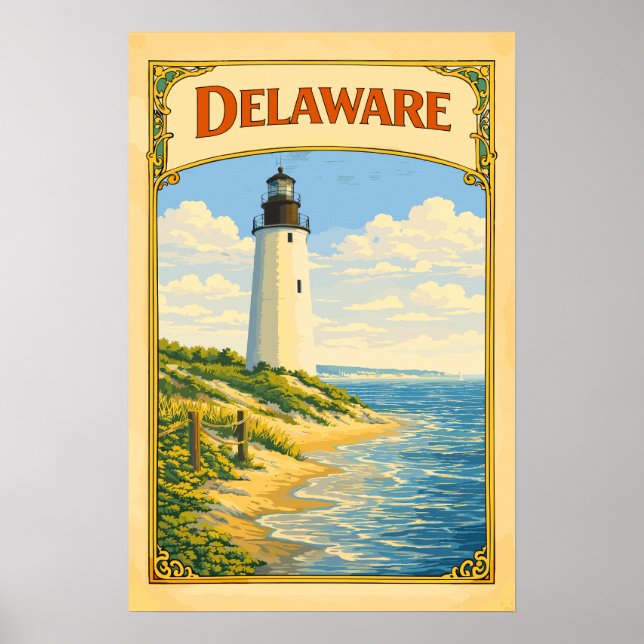 Delaware fyr vintage poster (Framsidan)