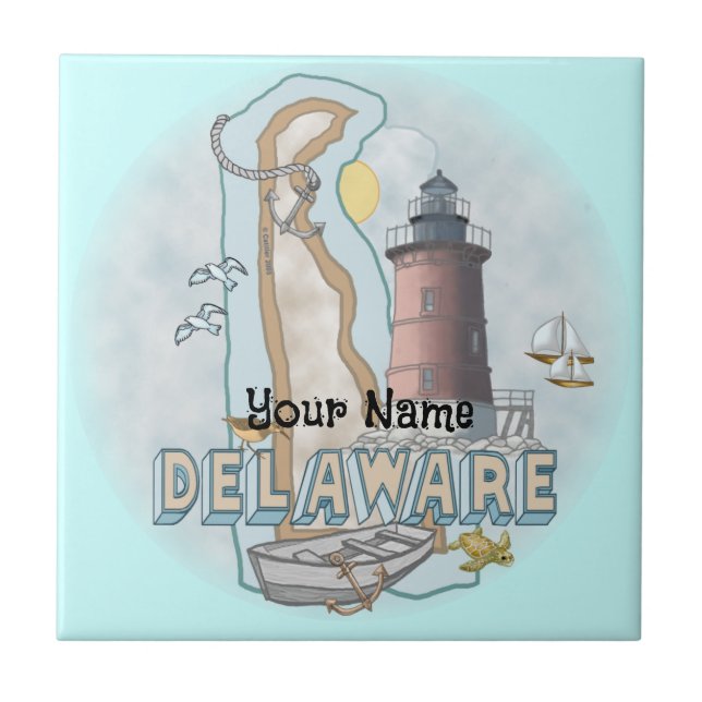 Delaware fyrkant mosaik kakelplatta (Framsidan)