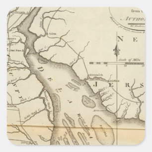 Delaware Fyrkantigt Klistermärke