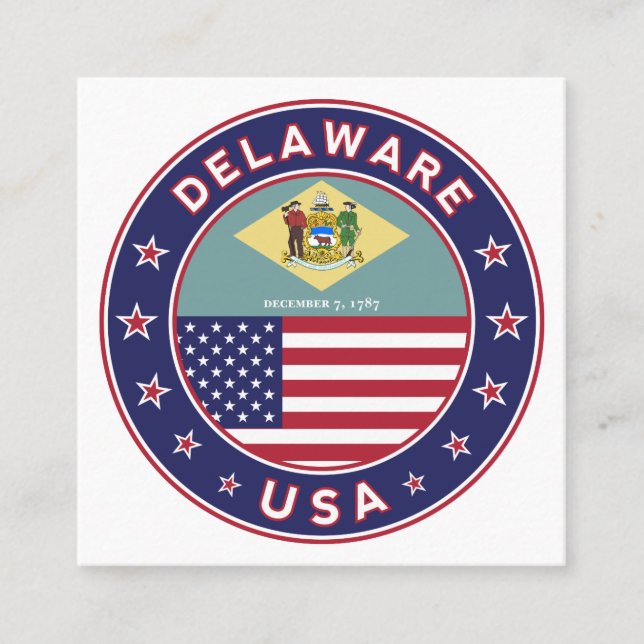 Delaware Fyrkantigt Visitkort (Framsida)