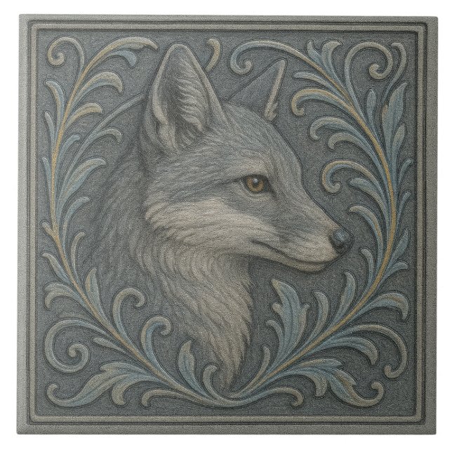 Delaware Grått Fox - keramiskt plattor Kakelplatta (Framsidan)