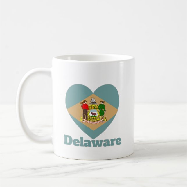 Delaware Heart Flagga Kaffemugg (Vänster)
