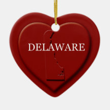 Delaware Heart Karta jul Ornament