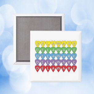 Delaware Hearts Colorful Mönster Magnet