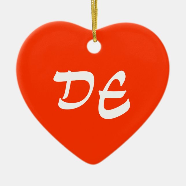 Delaware hjärtaprydnad julgransprydnad keramik (Framsidan)