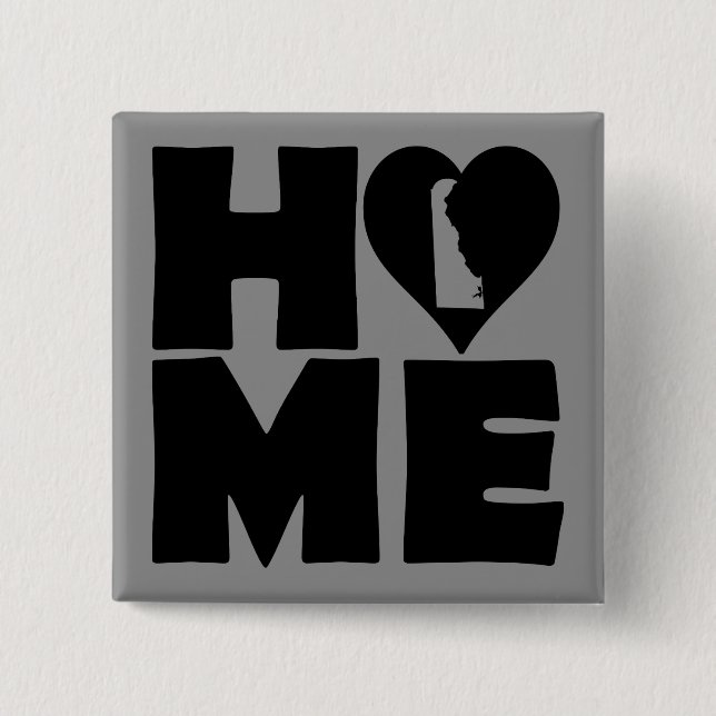 Delaware Home Heart State Button Badge Pin Knapp (Framsida)