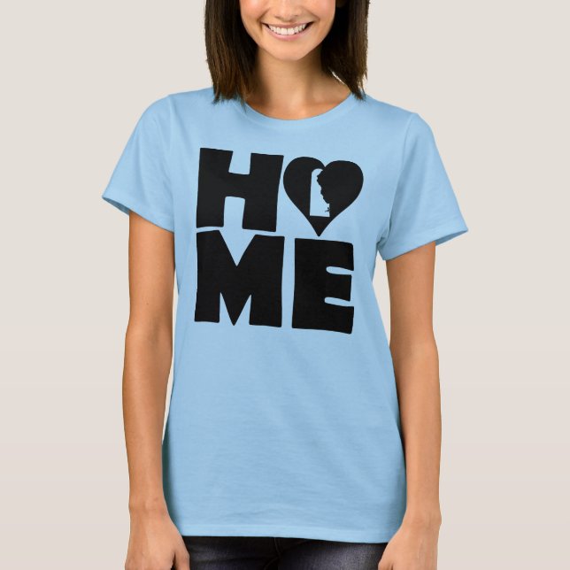 Delaware Home Heart State Tees T-Shirt (Framsida)