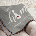 Delaware Home State Personlig Rustic Filt<br><div class="desc">Visa lite stolthet över hemstaten med den här söta grått-proffsfilten med "hem" i vita kalligrafskript med en silhouette karta i delstaten Delaware som står i för "O" i brev. En röd hjärtillustration i delstaten karta kompletterar designen. Du kan ändra hjärtans position till din hemstad genom att öppna designen verktyg och...</div>