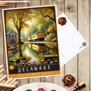 Delaware Hyper-Realistic State-vykort Vykort