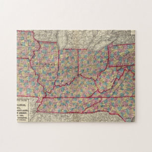 Delaware, Illinois, Indiana och Iowa Pussel