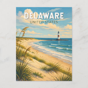 Delaware Illustration Resa Konst Vintage Vykort
