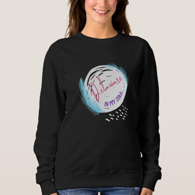 Delaware in my Soul Feather Kärlek de Native Resid T Shirt (Framsida)