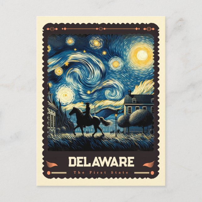 Delaware | Inspirerad av Vincent Van Gogh Vykort (Framsida)
