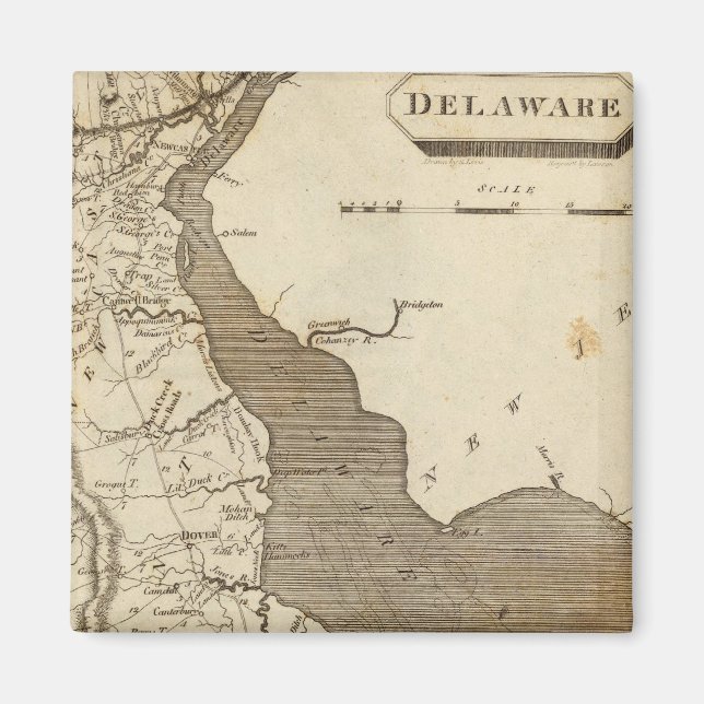 Delaware Karta av Arrowsmith Magnet (Framsidan)