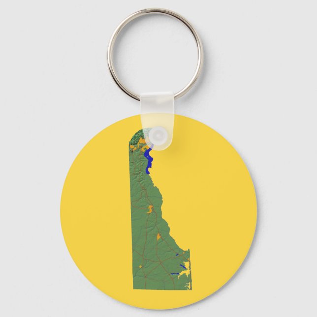 Delaware Karta Keychain Nyckelring (Framsida)