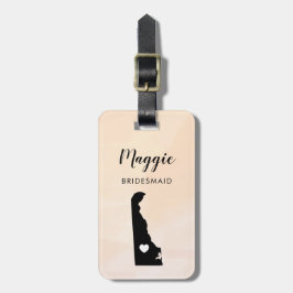 Delaware Karta Luggage Tag, Bröllopsfest Välkommen Bagagebricka