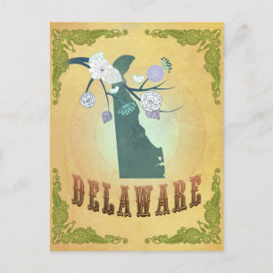 Delaware Karta med vilda fåglar Vykort