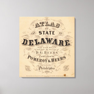 Delaware kartbok canvastryck