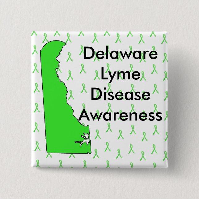 Delaware-knappen för medvetenhet om borrelia knapp (Framsida)