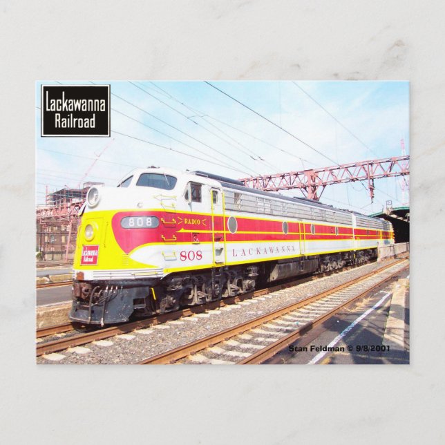 Delaware Lackawanna och western lokomotiv 808 Vykort (Framsida)