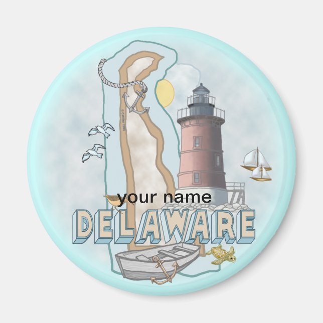 Delaware Lighthoumagnet Magnet (Framsidan)