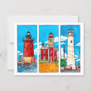 Delaware Lighthouses Vykort