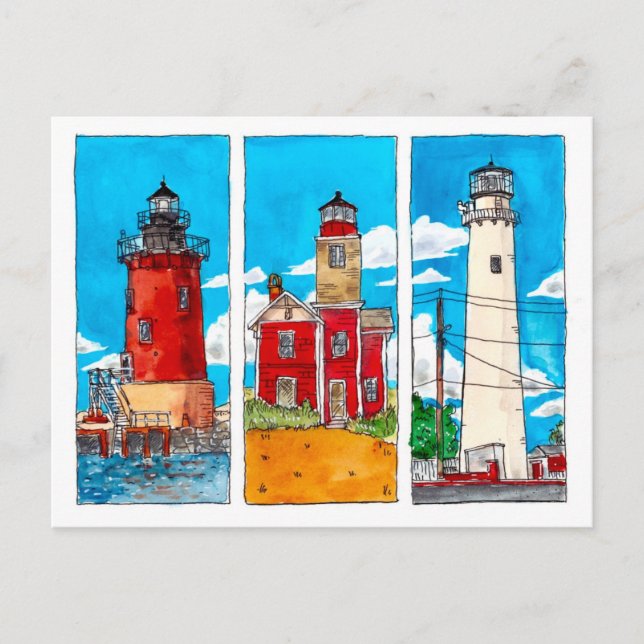 Delaware Lighthouses Vykort (Framsida)