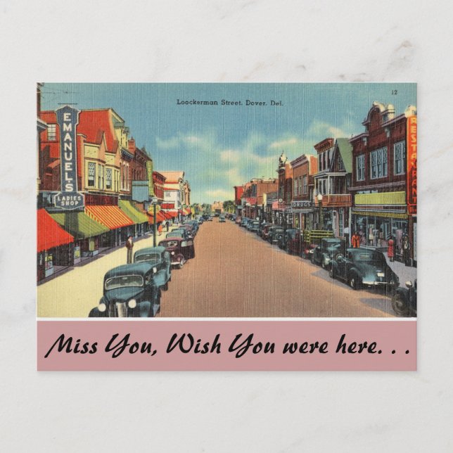 Delaware, Loockerman Street Vykort (Framsida)