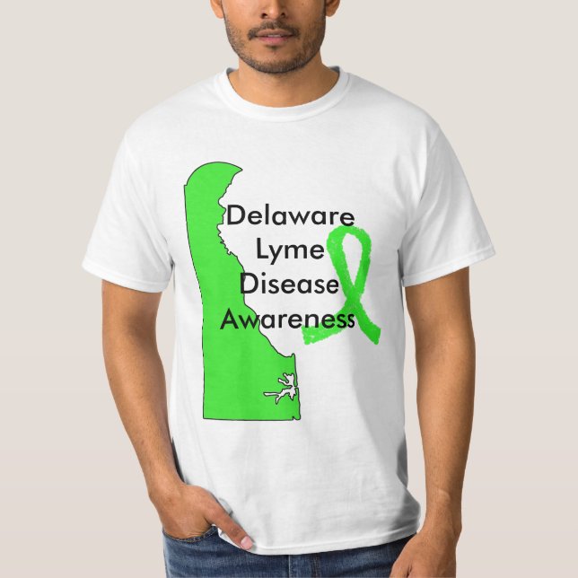 Delaware Lyme Disease Medvetenhet T-shirt (Framsida)