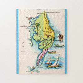 Delaware Maryland Vintage Kartong Jigsaw Pussel