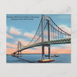 Delaware Memorial Bridge som förbinder New Jersey Vykort