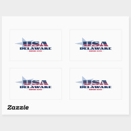 Delaware My Home State-etikett Rektangulärt Klistermärke